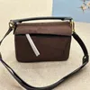 Frosted Crossbody Bag Small Handbags Purse Cowhide Leather Strap Designer Letters Zipper Closure Brown Shoulder Bags Small Tote Wallets