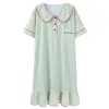 Mulheres sleepwear verão pequeno floral noite vestido mulheres camisola grandes jardas 4xl sleepshirts de manga curta nightie nightdress algodão completo