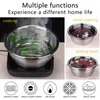 Fruit Vegetable Tools LMETJMA 3 in 1 Slicer Cutter Drain Basket Stainless Steel Julienne Grater Salad Maker Bowl KC0410 231026