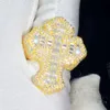 Verkopen Vvs Moissanite Hip Hop Ring Pass Diamond Test Baguette Cut Vergulde 925 Zilveren Fijne Sieraden Ringen Voor Mannen vrouwen