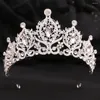 Hårklipp kmvexo guld röd färg kristall bröllop tiaras och kronor fest strass prom brud diadem krona tiara för kvinnor smycken