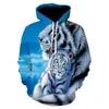 Mannen Hoodies Mannen/vrouwen Capuchon Windjack Sweatshirts Modemerk Herfst Tinter Tijger Leeuw 3D Afdrukken Heren kleding