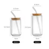 Mugs 400ml540ml Glass Cup With Lid and Straw Transparent Bubble Tea Juice Beer Can Milk Mocha Cups Breakfast Mug Drinkware 231026