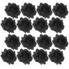 Flores decorativas 50pcs cabeças de flor rosa de seda para enfeite de roupas de chapéu (preto)