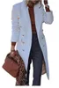 Mulheres misturas de lã outono e inverno longo casaco de lã com vários botões jaqueta de lã 231026