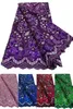 African Women Dress French Lace Tulle Sequins Fabric Embroidery Net Cloth 5 Yards Banquet Party High Quality Nigerian Sewing Craft Textile Autumn on Sale YQ-7165