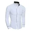 Men s Casual Shirts Spring Solid Color Simple Korean Version Slim Fit Long Sleeve Shirt 231025