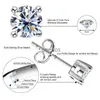 Stud Anziw Sparkle Real Moissanite Pendientes negros Diamante 925 Plata Oro Oreja Piercing Joyería para mujeres Hombres Regalos 3 mm / 4 mm / 5 mm YQ231026