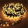 Julekorationer Färgglad körsbärskula utomhus LED -strängljus Garland Vattentät fairy Light Wedding Party Holiday Garden Decor 231026