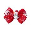 Baby Girls Bow Hairpins Barrettes Christmas Ribbon Cartoon Santa Claus Snowman Kids Pinwheel Hair Clips Hair Accessories