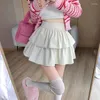 Jupes Lucyever Noir PU Cuir Femmes Style Coréen Taille Haute Jupe Plissée Dames Kawaii Tout Match Streetwear Y2K Mini