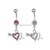 Navel Bell Button Rings D0361 2 Kleuren Twee Harten Buik Piercing Sieraden Drop Levering Dhtcu