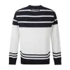 Men s Sweaters "Enjoy Striped Fashion Autumn Warm Golf Tops Versatile and Trendy Knitted Personalized Casual " 231025