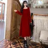 Casual Dresses Autumn and Winter Large Size Kvinnor Toast Fat Girl French Inner Match Slimming Hepburn Style Elegant Velvet Dress