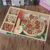 Cucine Gioca Cibo Pizza in legno Giocattolo Pizza Gioca a cibo Set Set pizza per bambiniL231026