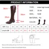 Boots Autumn Winter Cowboy Western Women Fashion Point Toe Thick Heels Knee High Woman Back Zipper Pu Leather Long Botas 231025