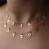 Collana con lettera iniziale Nome Girocollo in oro 14 carati Numero di gioielli Pendenti Collier Femme Kolye Collana con gioielli Boho per donna Q0267T