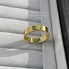 Anneaux de bande 18K 3 6mm bague d'amour V matériau en or ne se fanera jamais bague étroite sans diamants reproductions officielles de la marque de luxe Wi318A