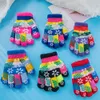 Winter children's gloves double-layer warm and cold-proof six-color snowflake glue student writing knitted woolen gloves wholesale AC