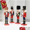 Juldekorationer Merry Wood Nutcracker Soldier 30cm Handcraft Puppet Room Pendants Decoration År 2022 Drop Delivery Home GA DHNGM