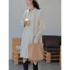 Women's Trench Coats ALSEY Pleated Coat For Women Autumn 2023 Casual Korean Style Single-breasted Streetwear High Waist White Dress