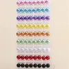 Studörhängen Trendiga 36pairs/Set Colorful Imitation Pearl For Women Round Ball Earring Fashion Jewelry 6 8 10mm Bead