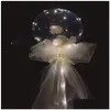 バルーンLED Bobo Lignous Rose Bouquet Light Transparent Bubble Vallentines Day Gift Birthday Party Decor by Sea Drop Delivery ToyDhcle