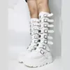 Laarzen Lange Laars Gothic Schoenen Platform Kniehoge Punk Zwart Sexy Motorfietsen 2023 Halloween Cosplay Vrouwen 231025