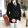 Trenchs de hommes 2023 automne hiver double boutonnage manteau de laine de haute qualité mâle ceinture de laple solide manteau épais casual vêtements d'extérieur