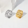 Cluster Rings Selling Gold Plated Titanium Steel Geometric Open Fashion Retro Stainless Irregular Ring For Women