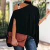 Women's Blouses Casual Top Plus Size Lady Blouse High Collar Cloak Design Trendy Batwing Sleeve For Daily Wear