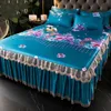 Bed Skirt Pink Floral Dress Sets Lace Sheet Pillowcase 23 Pieces For King Queen Double Size Fashion Flower Luxury Bedding Set 231026