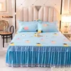 Bed Skirt 3pcs Cotton Sheets for Thick Warm Elastic Fitted Linens Queen Mattress Pad Bedspread 2 Seater Bedsheet Set Bedding and Cover 231026