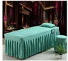 Ensembles de literie Salon de beauté 2 pièces ensemble jupe de lit taie d'oreiller SPA housse de table de massage respectueuse de la peau jupe de lit Colchas avec trou 31 styles 231026