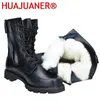 Botas militares botas de aço toe ao ar livre homem neve tornozelo botas de pele de ovelha sapatos de segurança caça caminhadas masculino exército tático botas de combate 231026