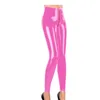 Pantalon femme Sexy Gloosy PVC pantalon cuir fermeture éclair ouvert entrejambe extensible Leggings fête Club Streetwear femmes 7XL