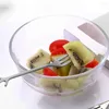 Gabeln Edelstahl Gabel Blattförmiger Griff Dessert Obst Salat Küchenzubehör. Silber 5 Artikel