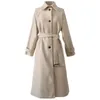 Women's Wool Blends Winter Korean Women Faux Woolen Coats Fashion Elegant Solid Belt Thickening Long Jacket Female Loose All Match Blends Outwear 231026