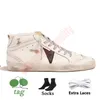 10a designer casual skor kvinnor man mid stjärna plattform gjord i Italien sneakers rosa begravning glitter sier guld vintage finish platt läder mocka