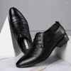 Dress Shoes Classic Men Lace-up White Leather For Man Plus Size Point Toe Business Casual Men's Formal Wedding