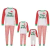 Famille correspondant tenues joyeux Noël Look parent-enfant 2 pièces costume à la maison bébé barboteuse rayé imprimé pyjama de Noël ensemble 231026