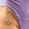 Wedding Jewelry Sets Shiny Sexy Y2K Body Crystal Heart Butterfly Waist Chain For Women Beach Charms Bikini Belly Letter Belt 231025