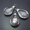 Pendanthalsband 10st Solded Silver Plated Clear Crystal Teardrop Charm PM20072