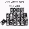 24 peças top prata norse viking runas amuletos contas descobertas para pulseiras para pingente colar barba ou cabelo vikings rune kits2274