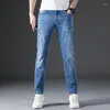 Jeans da uomo Deliy Pantaloni slim a gamba dritta moda autunnale 2023 Pantaloni casual di marca strappati di alta qualità