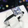 Classico di lusso vero anello in argento sterling massiccio 925 2 ct taglio principessa SONA gioielli da sposa con diamanti anelli di fidanzamento per le donne taglia 52895