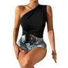 Skirts Summer Off Shoulder Back Top Women's Personality Asymmetric Bottom Solid Tank