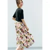 Skirts Beauty Style Design Sense Art Print A-shaped Skirt Pure Cotton High Waist Mid Length Umbrella Half