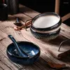 Ciotole 300ml Ciotola di riso in ceramica giapponese Ramen Insalata Zuppa di noodle Ristorante Cucina Stoviglie Decorazione della casa Kawaii