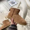 Dames Australië Laarzen Tazz Tasman Designer UGGlie Klassiek Ultra Mini Platform Laars Slippers Mode Luxe Dames Winter Warm Bont Schapenvacht Wol Suède Sneeuw ligt